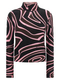 Mehrfarbige Wollstrickjacke