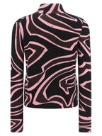 Mehrfarbige Wollstrickjacke