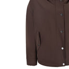 Braune Baumwolljacke in voller Länge