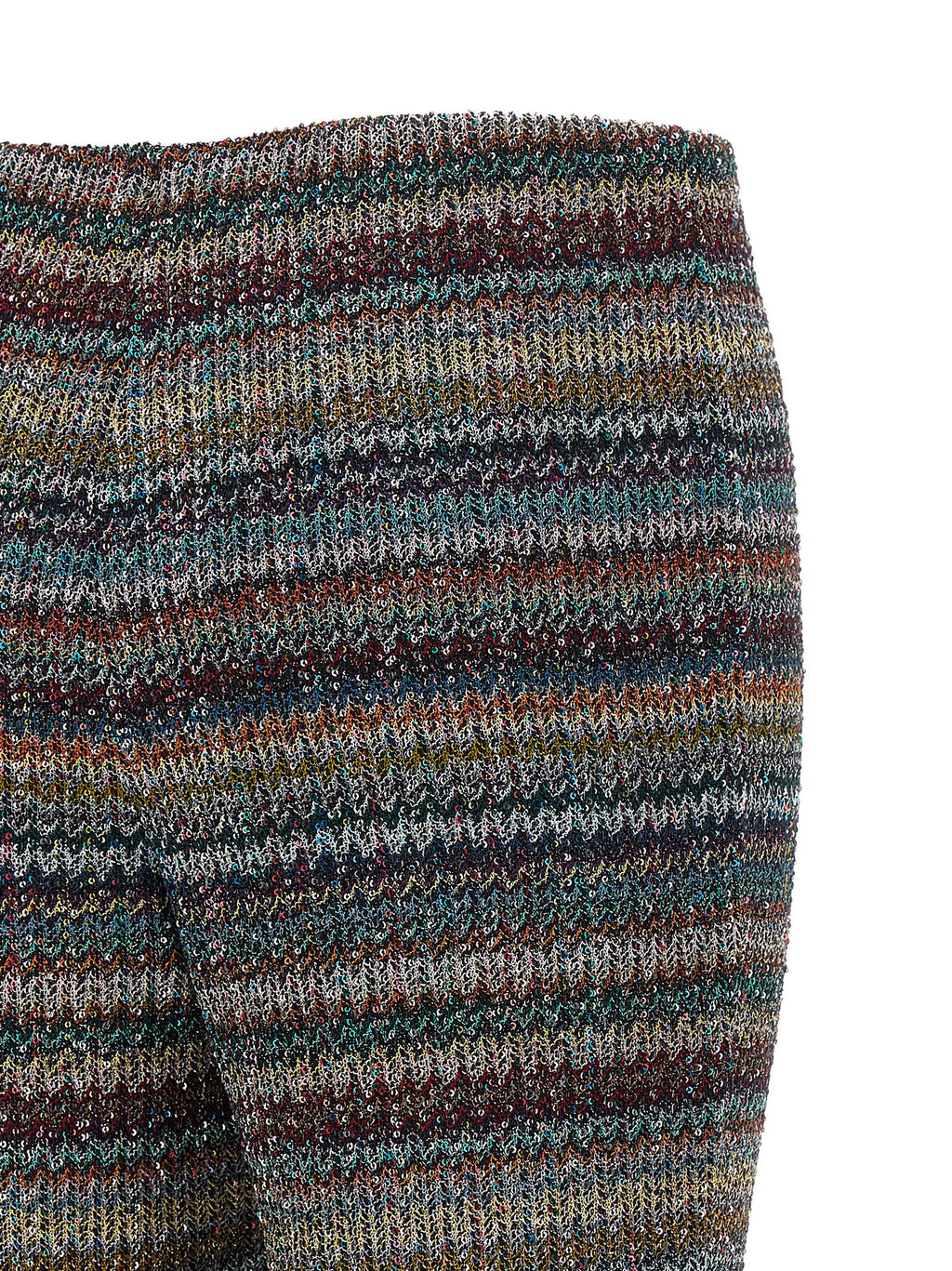 Mehrfarbige Hose aus Viskose mit ausgestelltem Bein