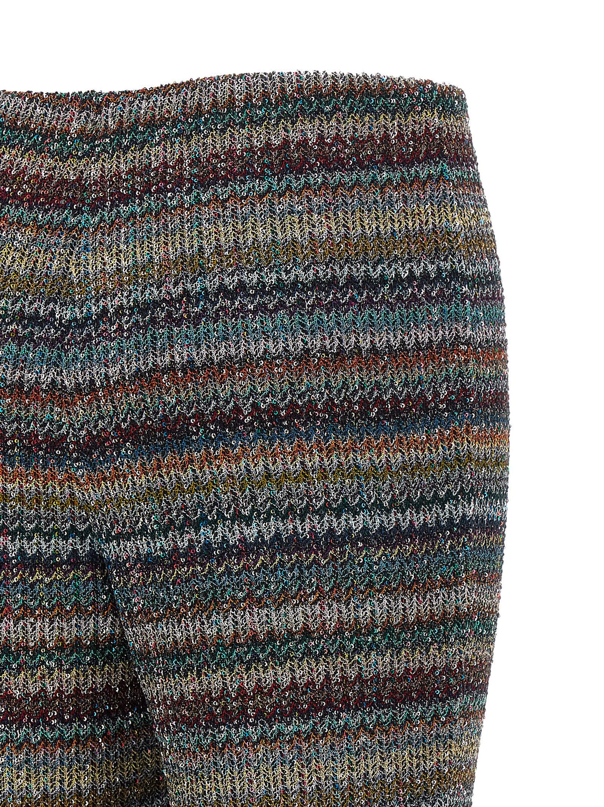Mehrfarbige Hose aus Viskose mit ausgestelltem Bein