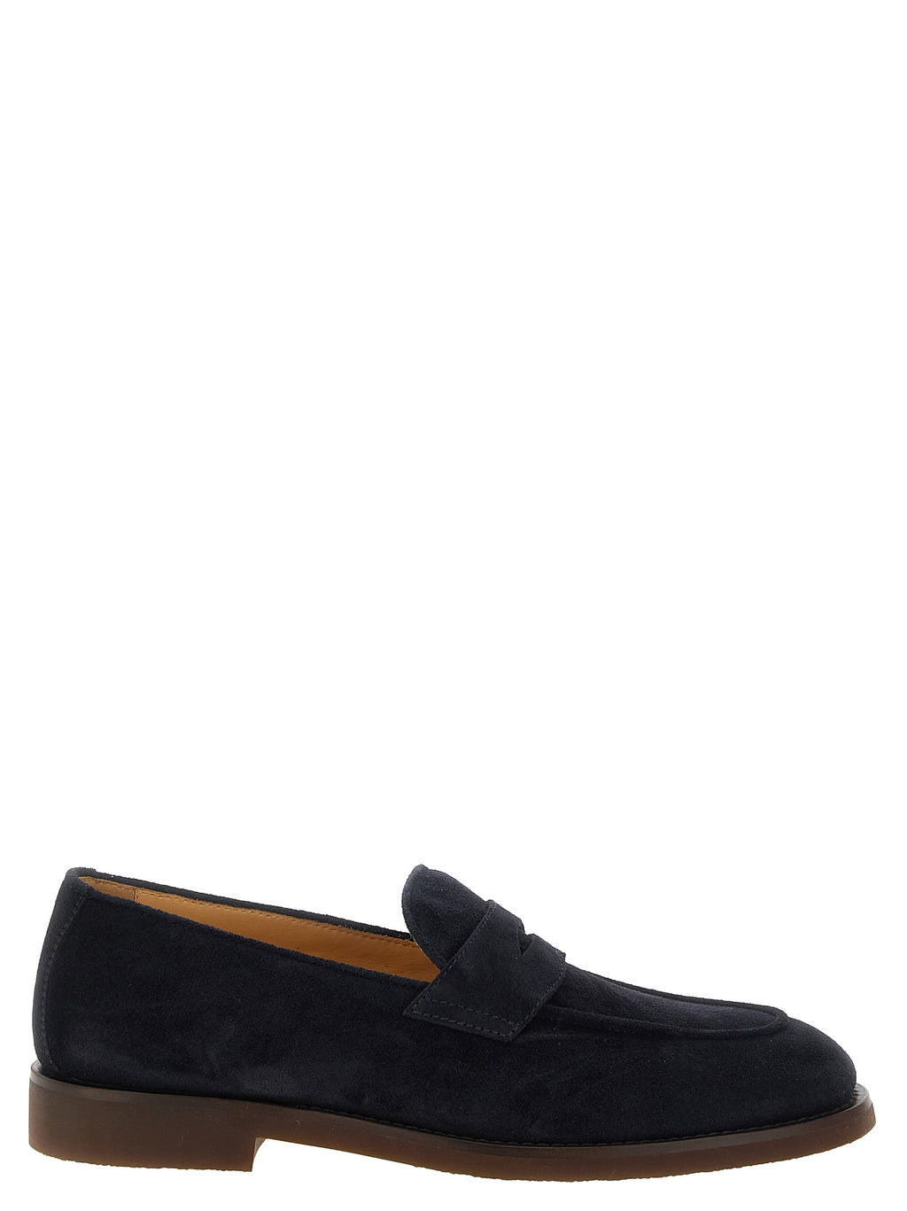 Brunello Cucinelli Blaue Slipper aus Kalbsleder