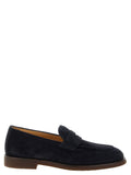 Brunello Cucinelli Blaue Slipper aus Kalbsleder