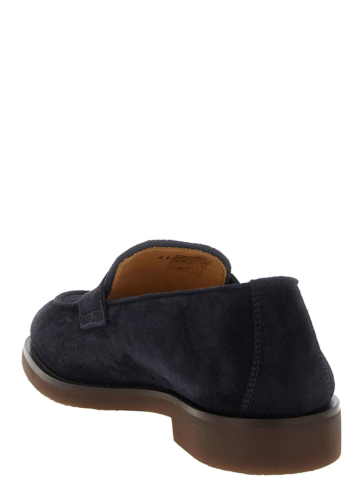 Brunello Cucinelli Blaue Slipper aus Kalbsleder