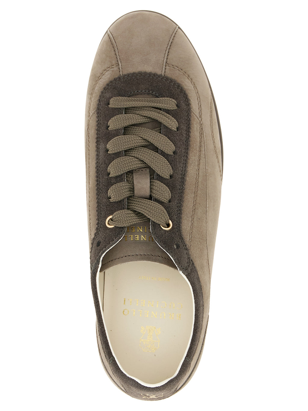 Graue Kalbsleder Low-Top-Sneaker