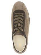 Graue Kalbsleder Low-Top-Sneaker