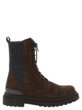 Braune Schnürstiefel aus Kalbsleder