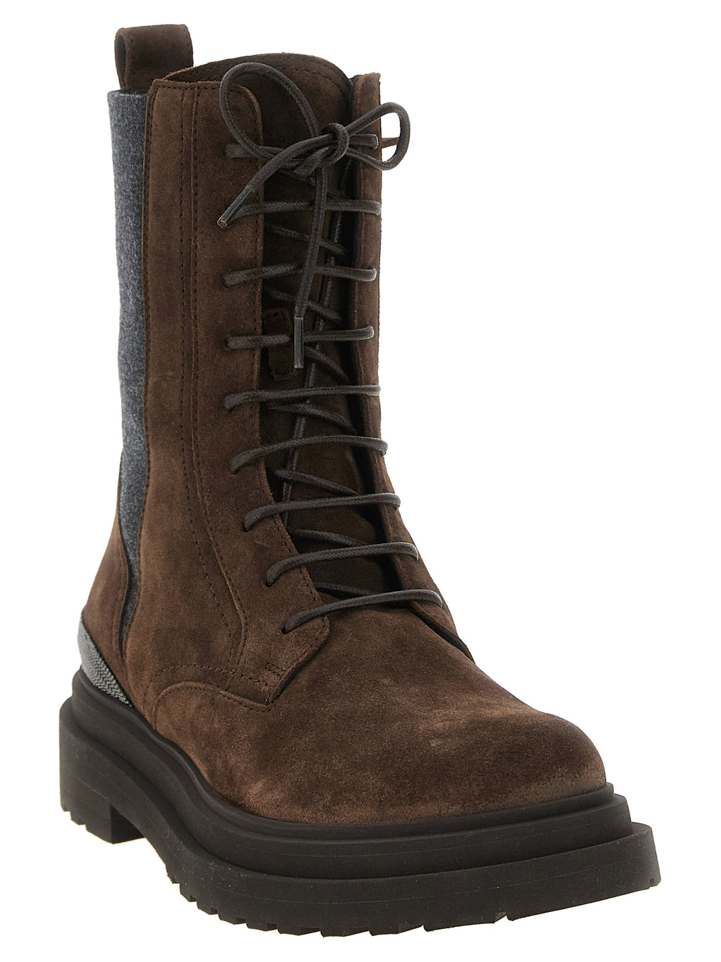 Braune Schnürstiefel aus Kalbsleder