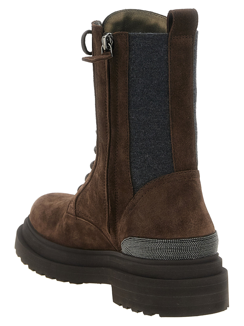 Braune Schnürstiefel aus Kalbsleder