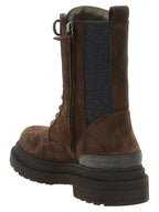 Braune Schnürstiefel aus Kalbsleder