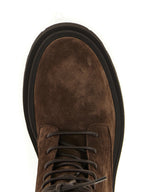 Braune Schnürstiefel aus Kalbsleder