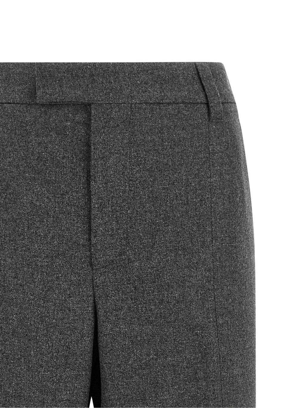 Graue Hose aus reiner Schurwolle mit ausgestelltem Bein