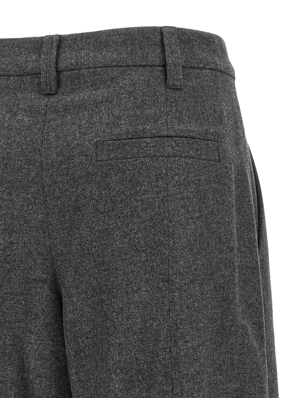 Graue Hose aus reiner Schurwolle mit ausgestelltem Bein