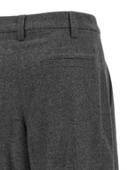 Graue Hose aus reiner Schurwolle mit ausgestelltem Bein