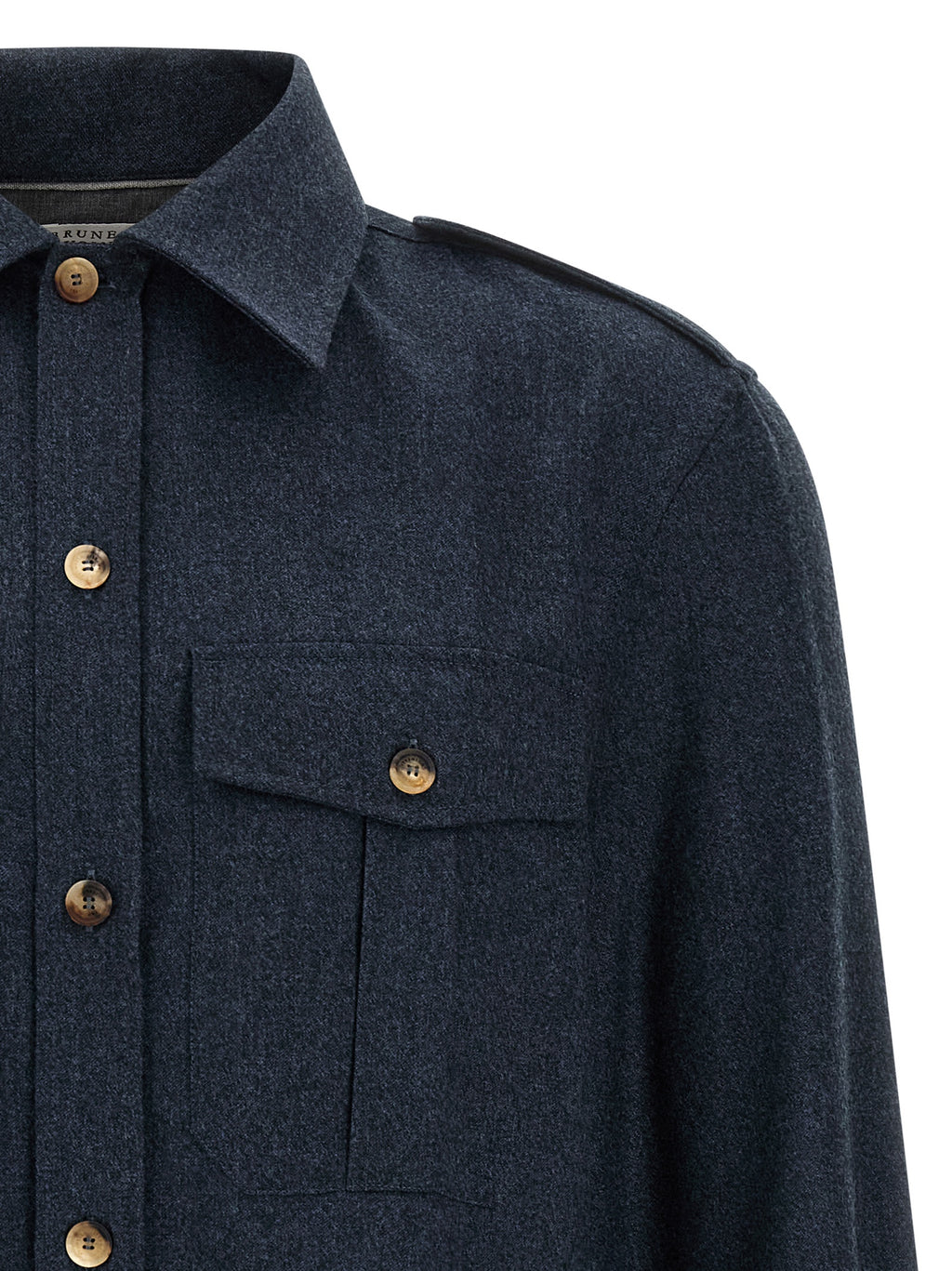Bluse aus blauer Schurwolle