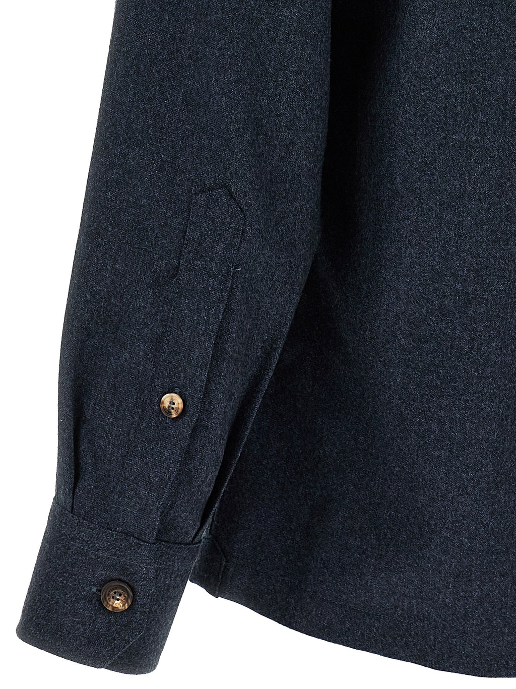 Bluse aus blauer Schurwolle