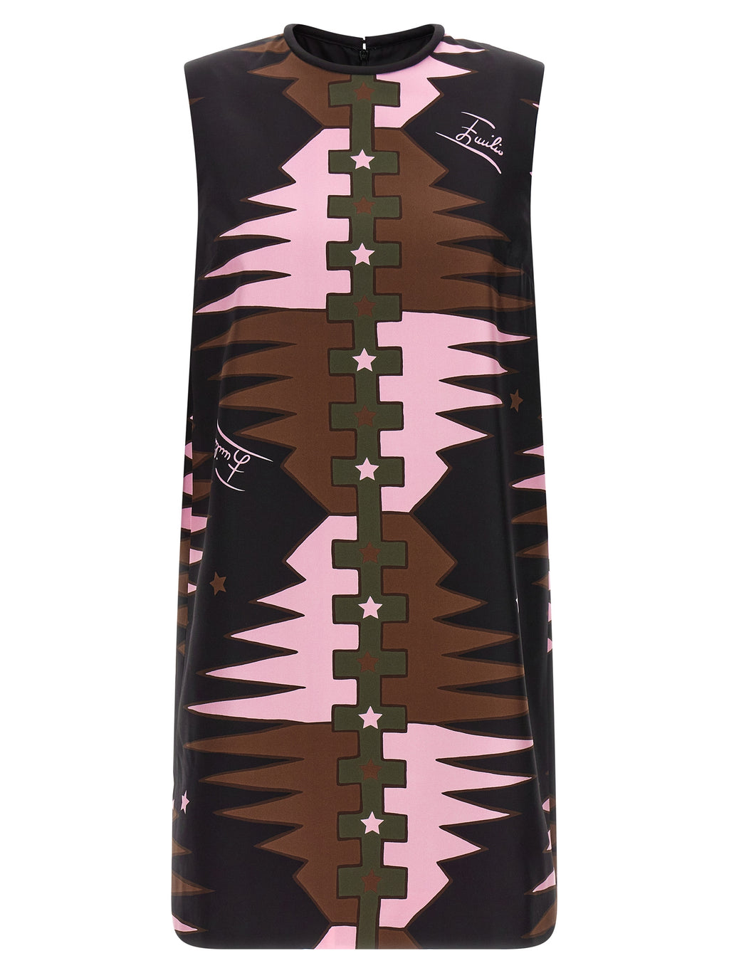 Kurzes Seidenkleid in Multicolor