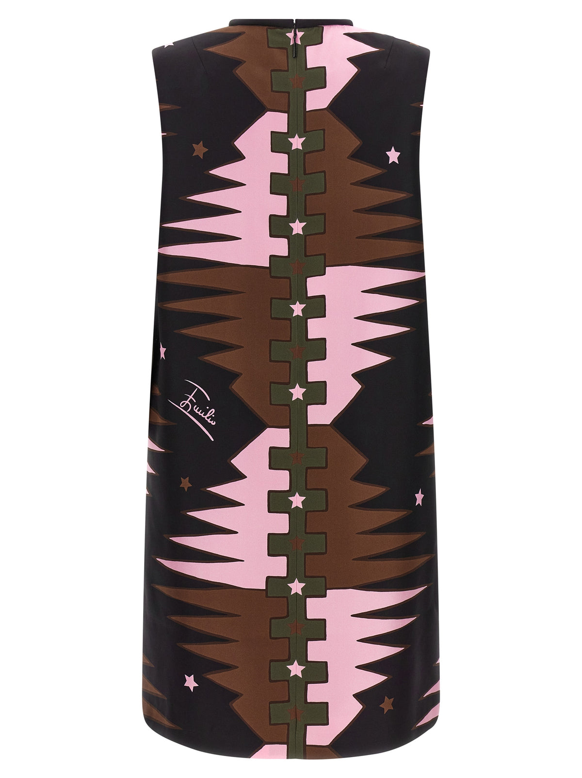 Kurzes Seidenkleid in Multicolor