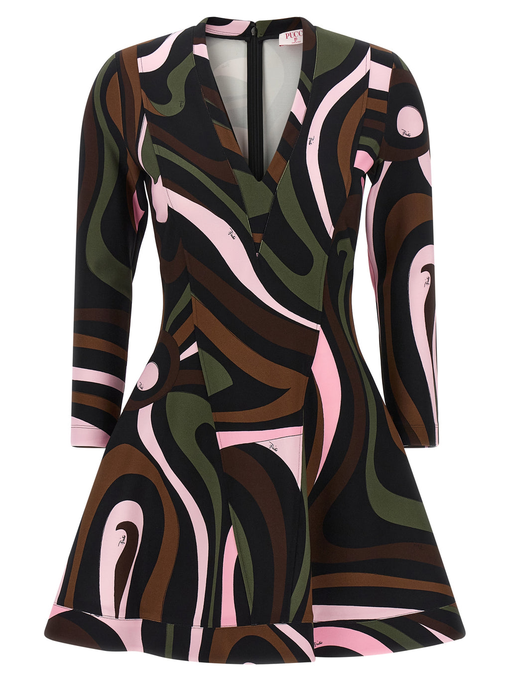 Kurzes Kleid aus Viskose in Multicolor