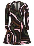 Kurzes Kleid aus Viskose in Multicolor