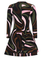 Kurzes Kleid aus Viskose in Multicolor