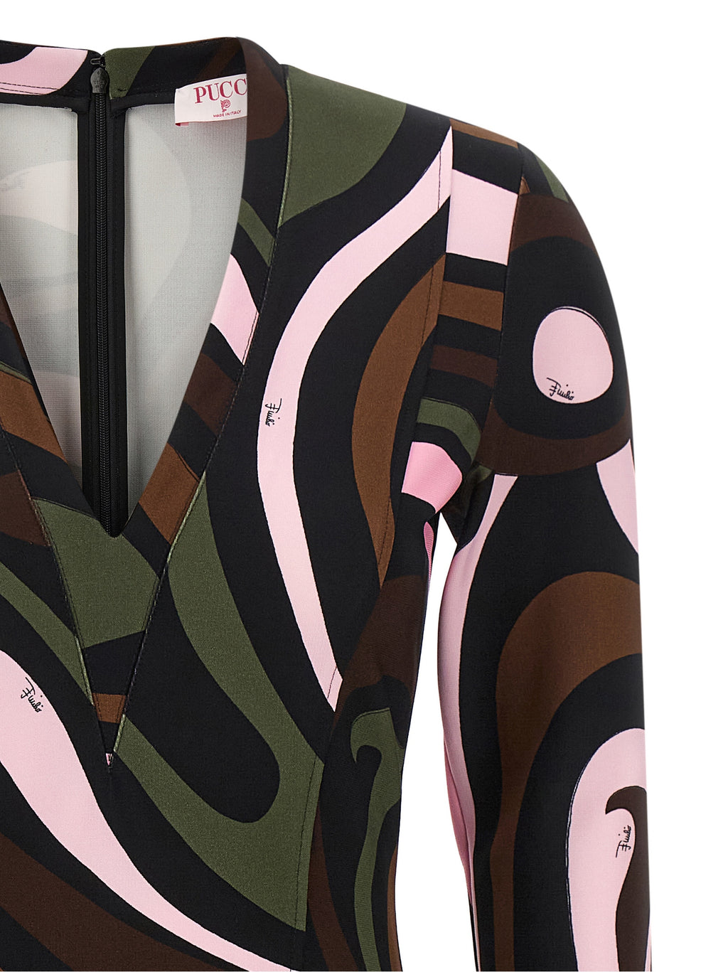 Kurzes Kleid aus Viskose in Multicolor