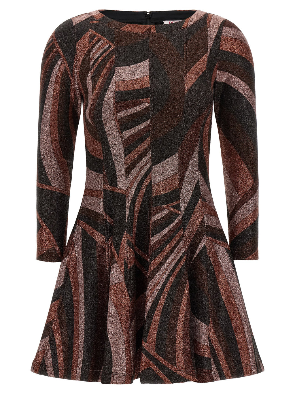 Kurzes Kleid aus Bordeauxfarbenem Polyamid