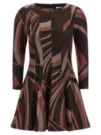 Kurzes Kleid aus Bordeauxfarbenem Polyamid
