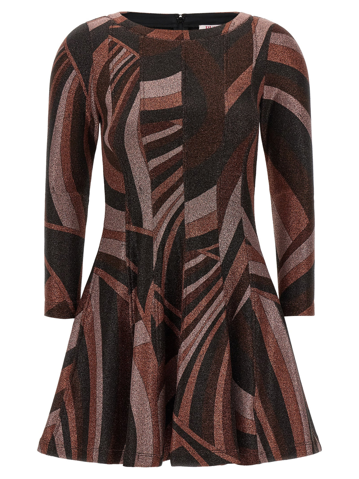 Kurzes Kleid aus Bordeauxfarbenem Polyamid