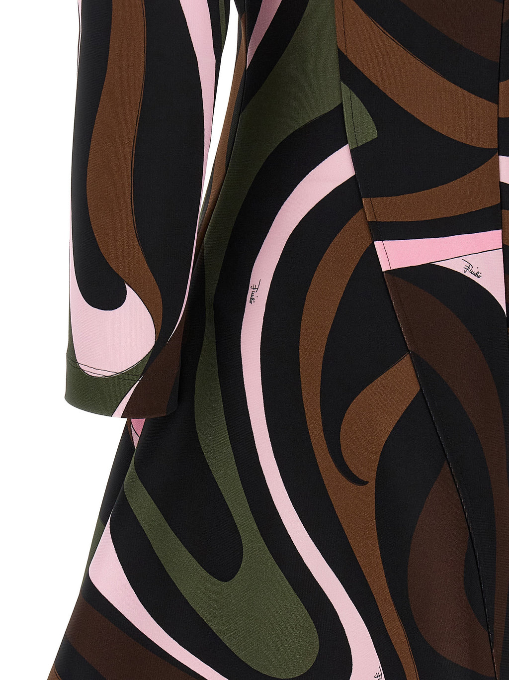 Kurzes Kleid aus Viskose in Multicolor