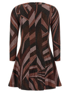 Kurzes Kleid aus Bordeauxfarbenem Polyamid