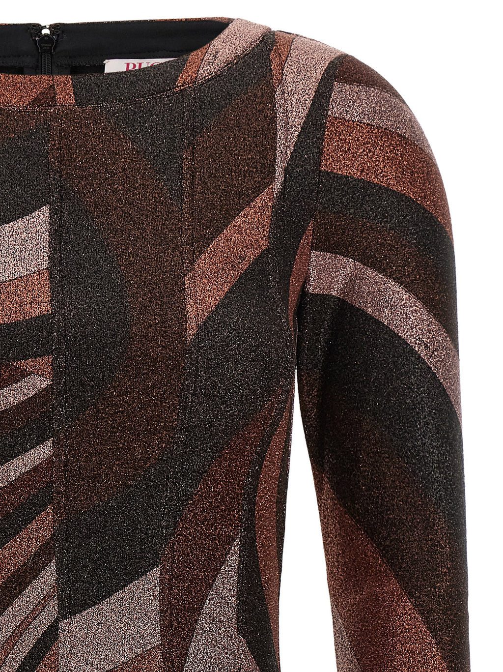 Kurzes Kleid aus Bordeauxfarbenem Polyamid