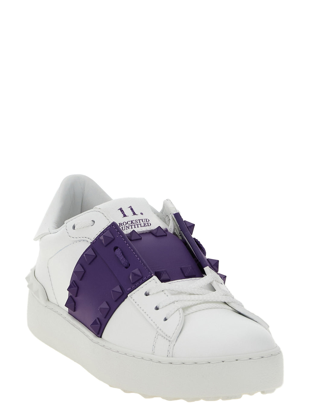 Lila Kalbsleder Low-Top-Sneaker