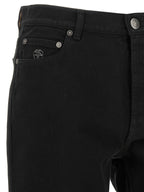 Schwarze Baumwoll-Jeans mit geradem Bein