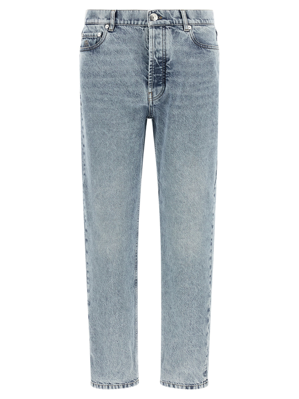 Blaue High-Waist Jeans aus Baumwolle
