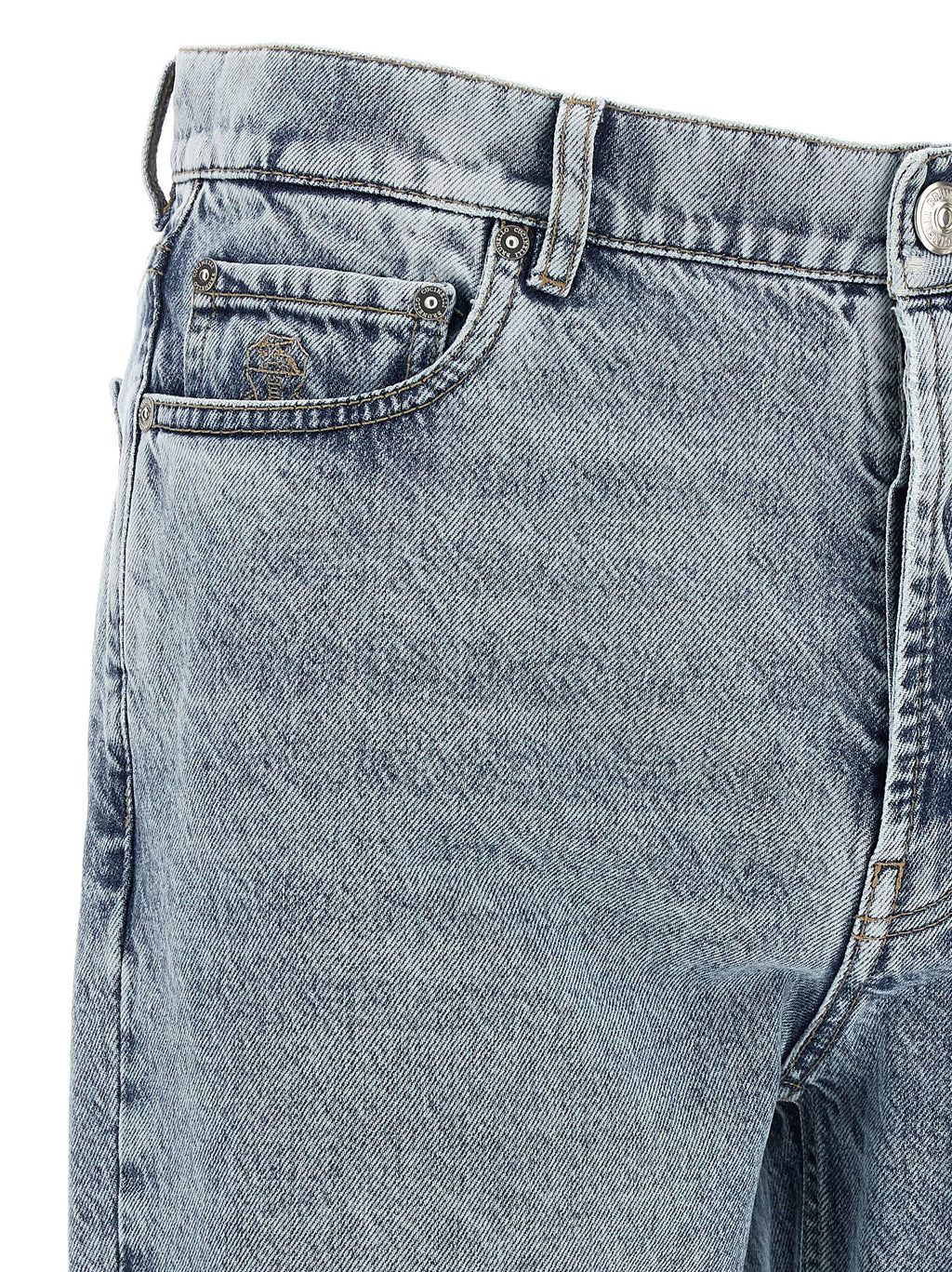 Blaue High-Waist Jeans aus Baumwolle