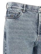 Blaue High-Waist Jeans aus Baumwolle