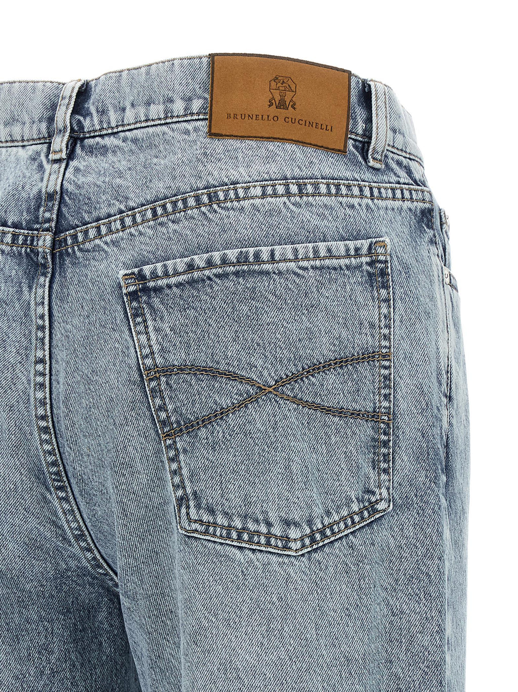 Blaue High-Waist Jeans aus Baumwolle