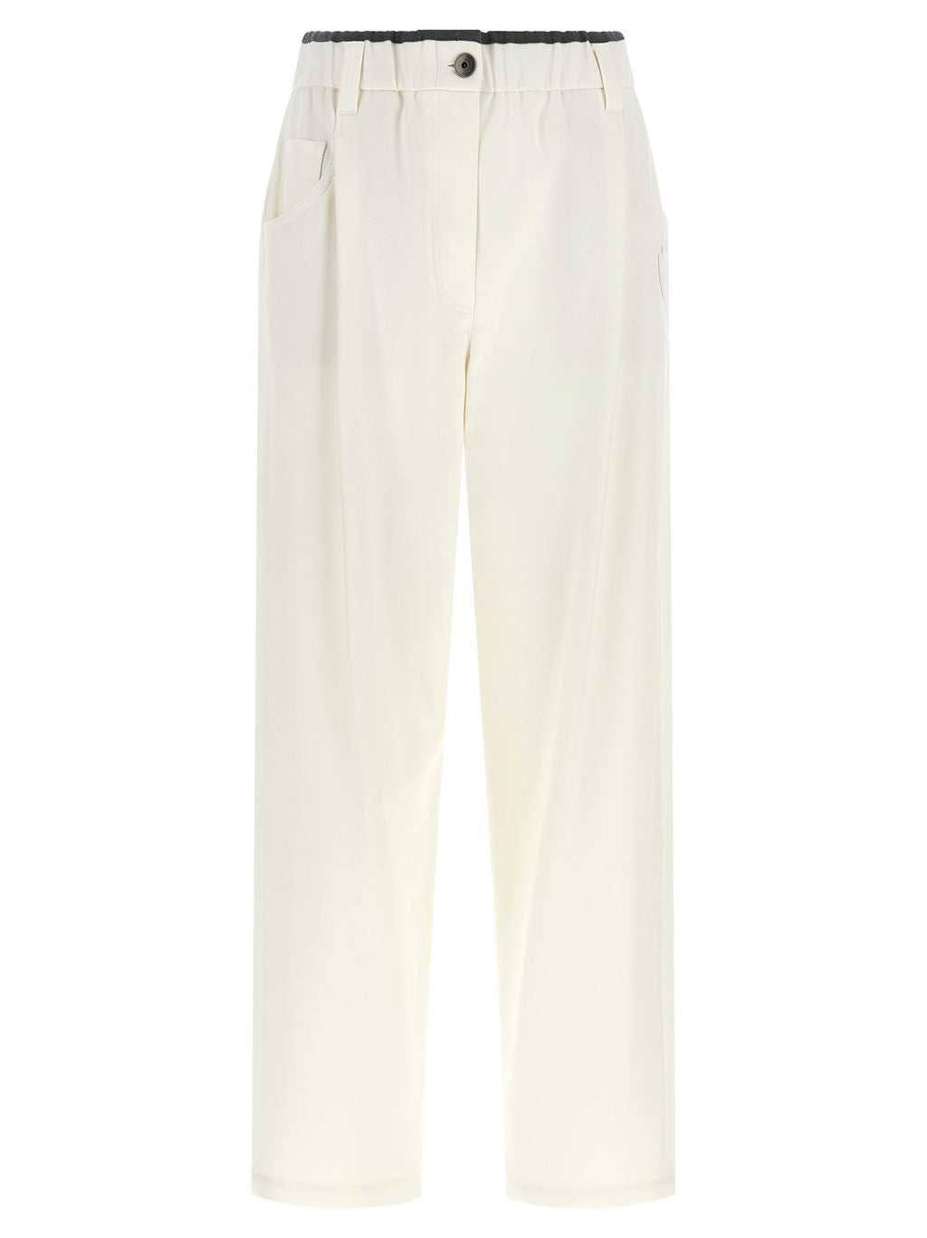 Weiße Baumwollhose im Casual-Look