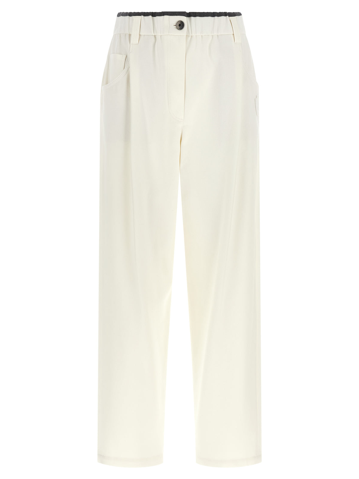 Weiße Baumwollhose im Casual-Look