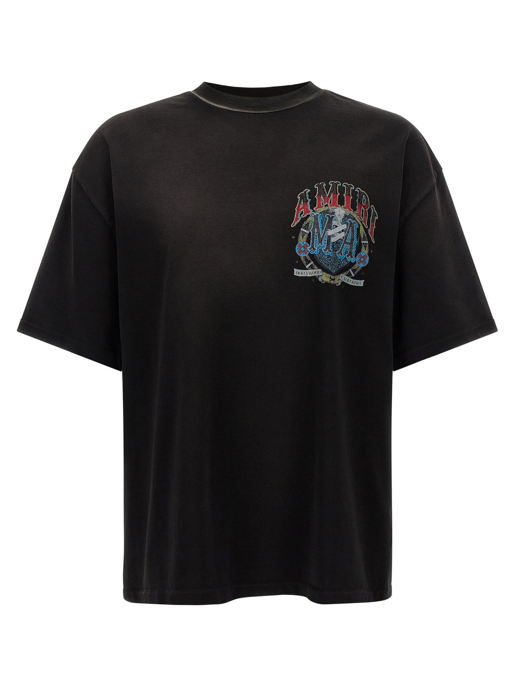 Schwarzes Baumwoll-T-Shirt
