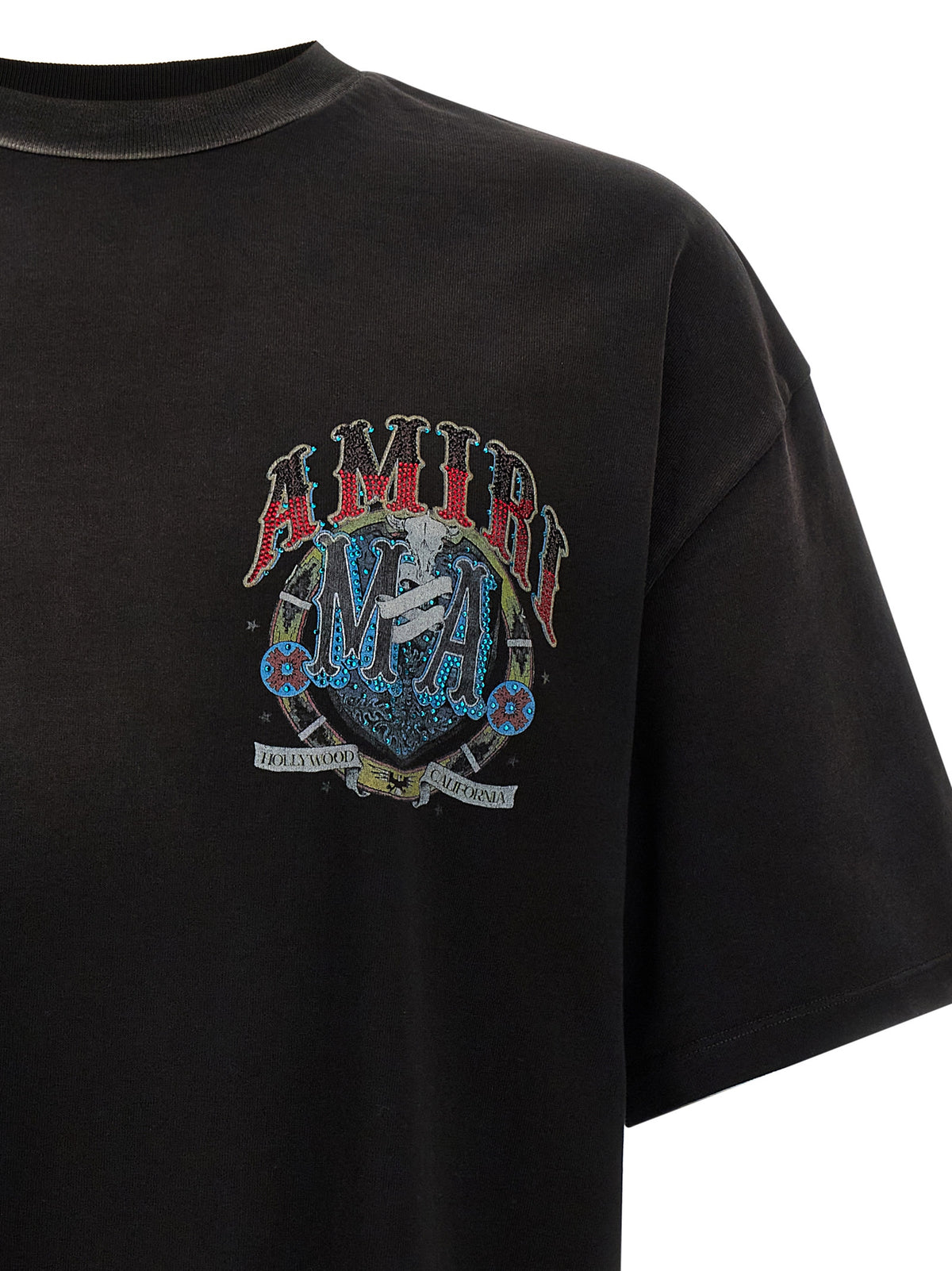 Schwarzes Baumwoll-T-Shirt