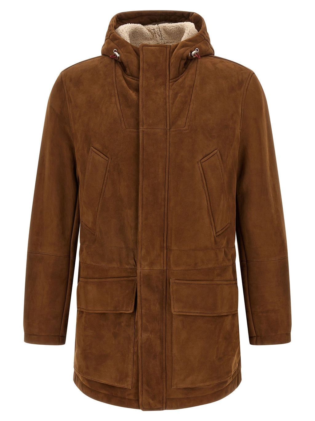 Braune Lammlederjacke