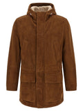Braune Lammlederjacke