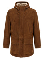 Braune Lammlederjacke