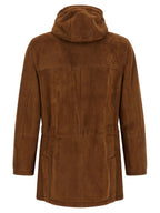 Braune Lammlederjacke