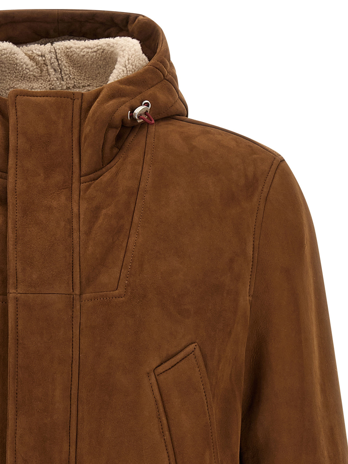 Braune Lammlederjacke