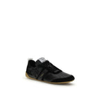 Schwarze Ziegenleder-Sneakers im Athletic-Stil
