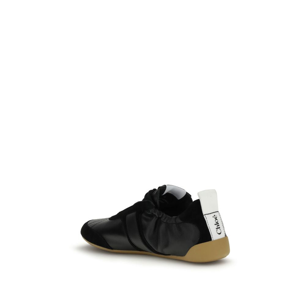 Schwarze Ziegenleder-Sneakers im Athletic-Stil