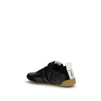 Schwarze Ziegenleder-Sneakers im Athletic-Stil